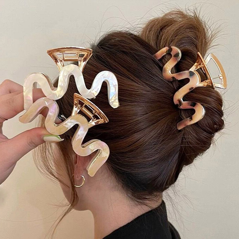 ヘアクリップ アクリルバンスクリップ ヘアアクセサリー レディース フェミニン きれいめ ヘアアレンジ