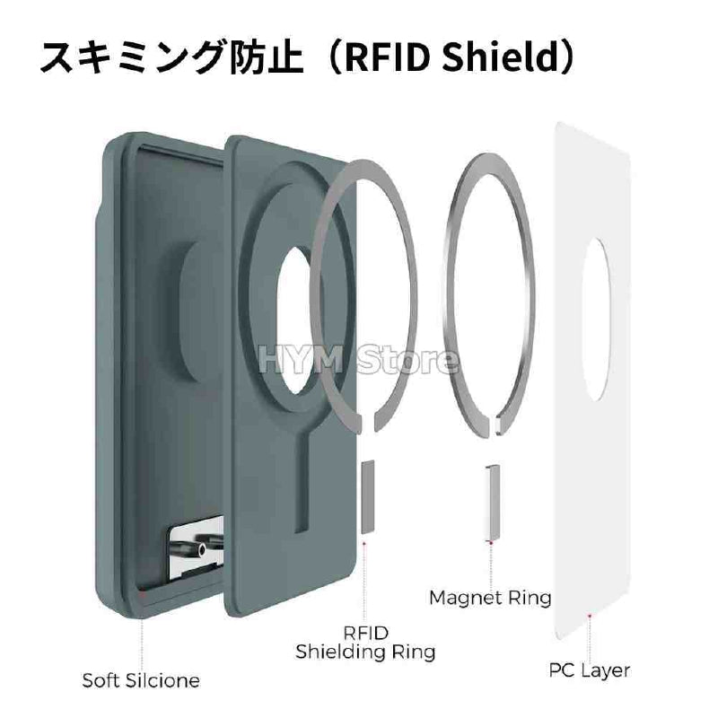 ポータブルカードホルダー MagSafe 電話スタンド 財布 カードホルダー 取り外し可能 折りたたみ可能 磁気