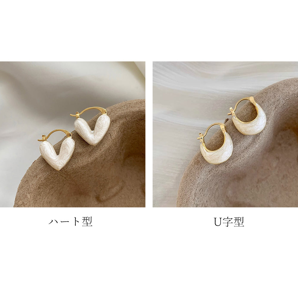 ハートピアス レディース 耳飾り U字型ピアス おしゃれ アクセサリー